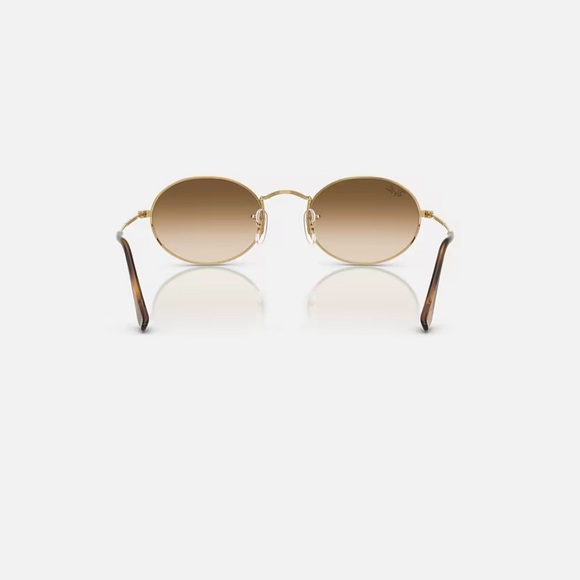 Ray-Ban Gold and Brown Oval Sunglasses - Picture 5 of 13